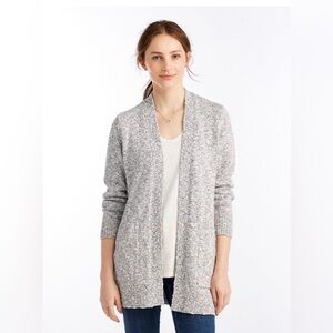 L.L. Bean Heathered Gray Women's Cotton Ragg Cardigan